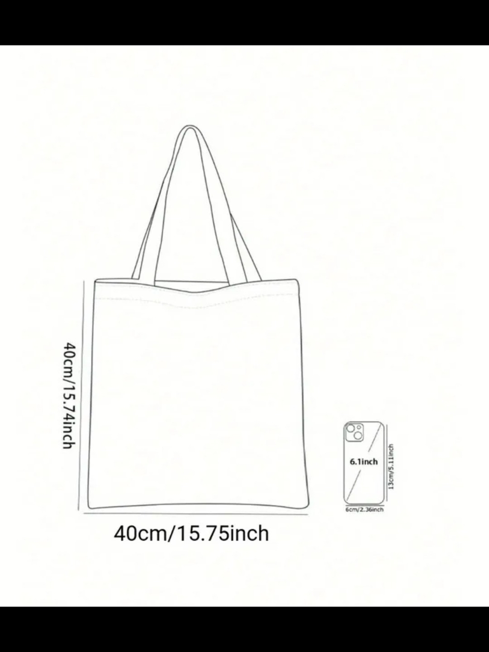 Sardines Graphic Tote Bag in Green and Pink - Picture 2 of 3